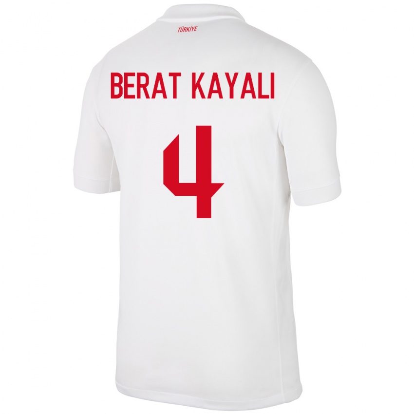 Criança Camisola Turquia Hasan Berat Kayalı #4 Branco Principal 24-26 Camisa