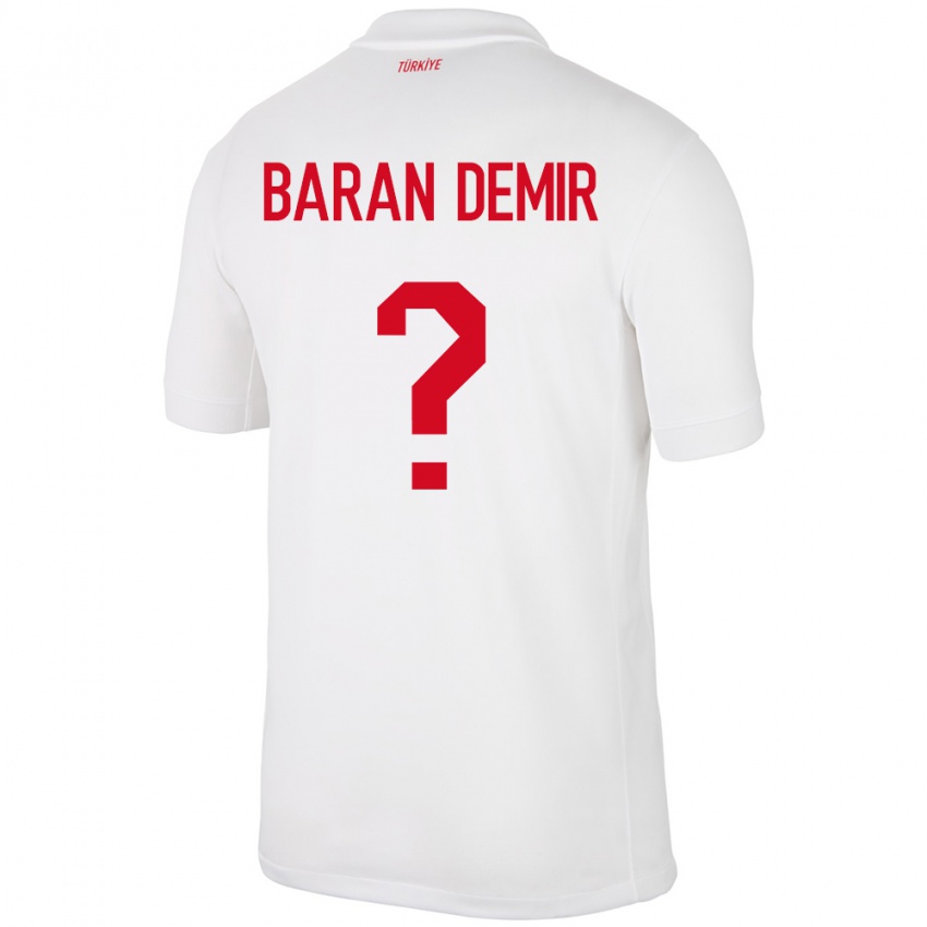 Criança Camisola Turquia Tuna Baran Demir #0 Branco Principal 24-26 Camisa