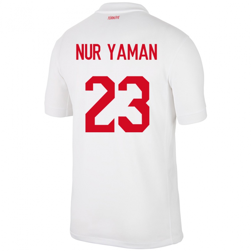 Criança Camisola Turquia Gamze Nur Yaman #23 Branco Principal 24-26 Camisa