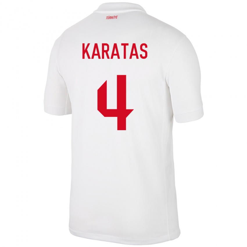 Criança Camisola Turquia Eda Karataş #4 Branco Principal 24-26 Camisa