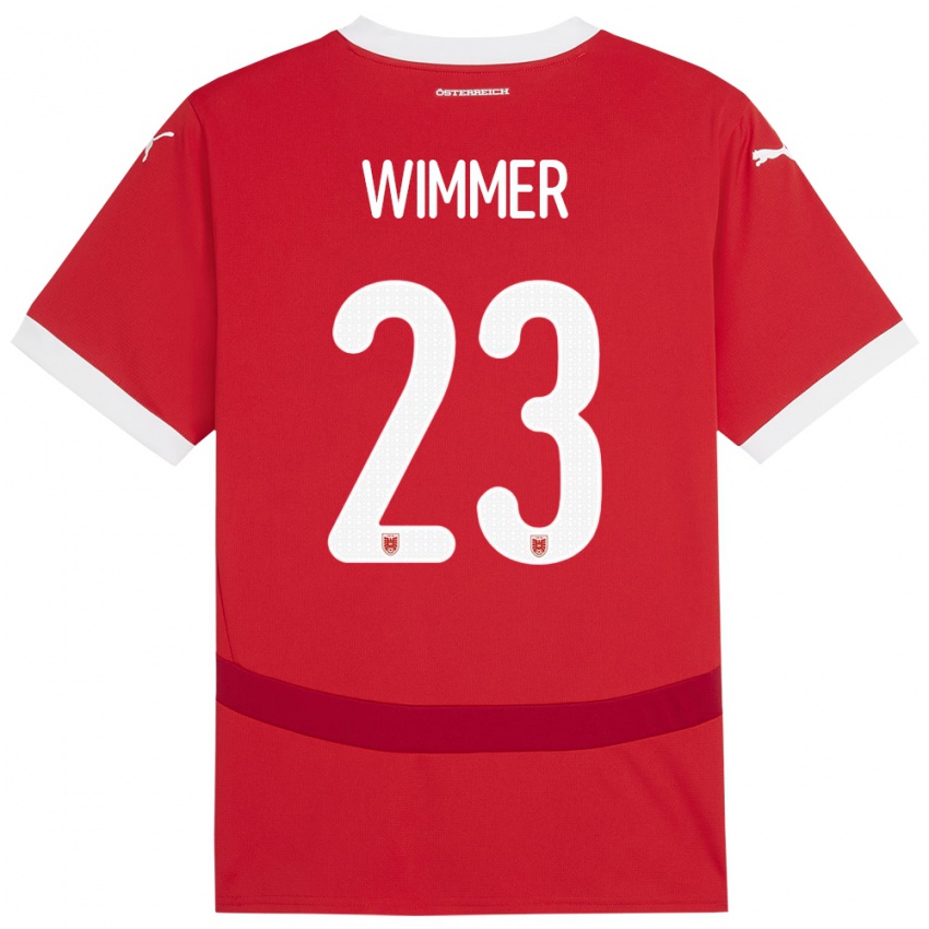 Criança Camisola Áustria Patrick Wimmer #23 Vermelho Principal 24-26 Camisa