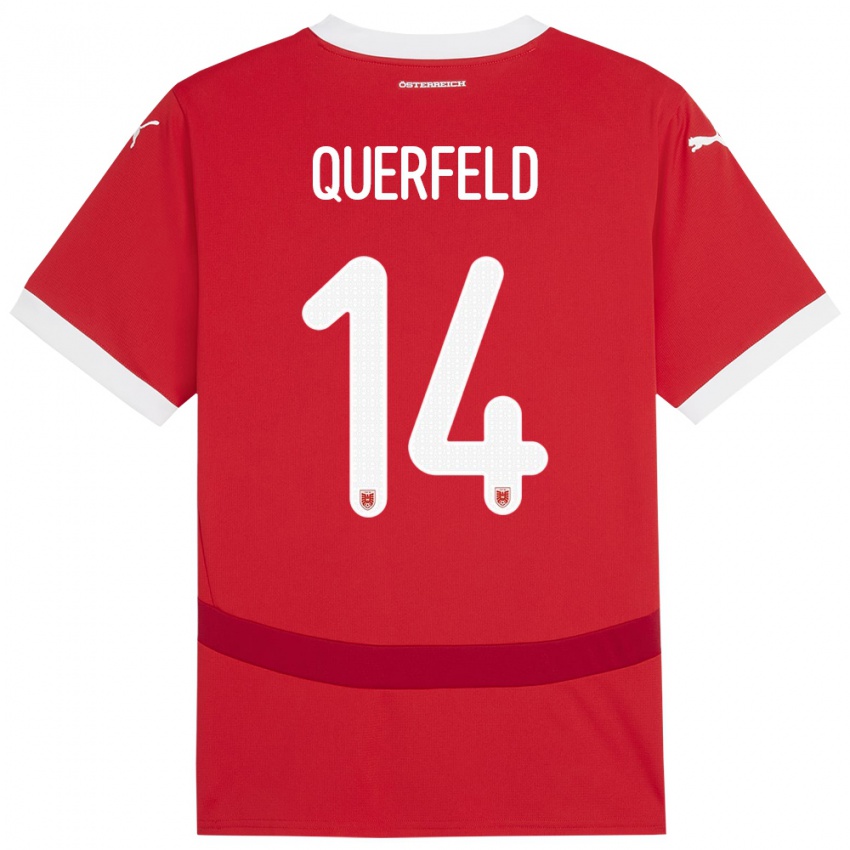 Criança Camisola Áustria Leopold Querfeld #14 Vermelho Principal 24-26 Camisa