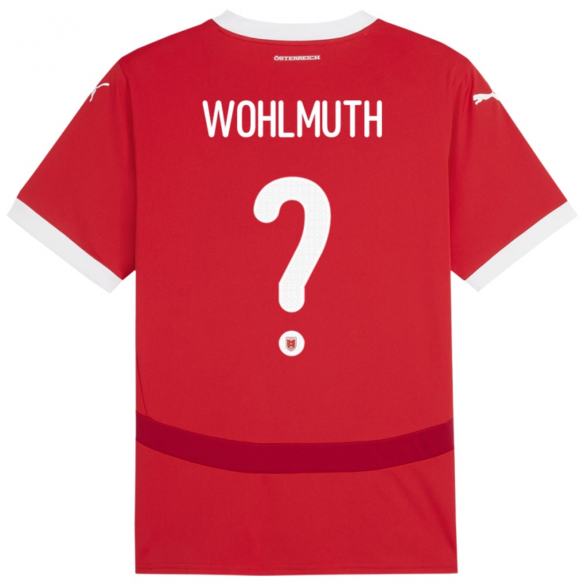 Criança Camisola Áustria Fabian Wohlmuth #0 Vermelho Principal 24-26 Camisa