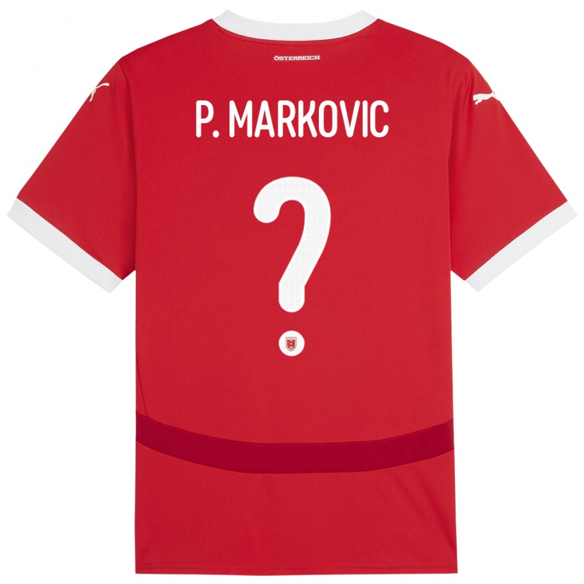 Criança Camisola Áustria Petar Markovic #0 Vermelho Principal 24-26 Camisa