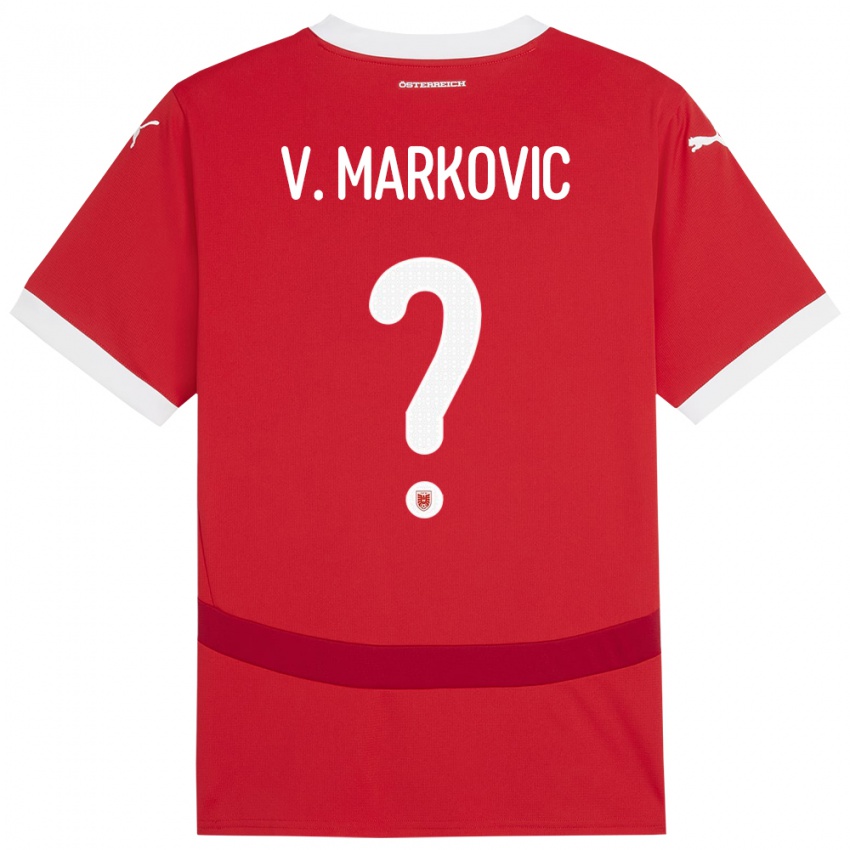 Criança Camisola Áustria Vasilije Markovic #0 Vermelho Principal 24-26 Camisa