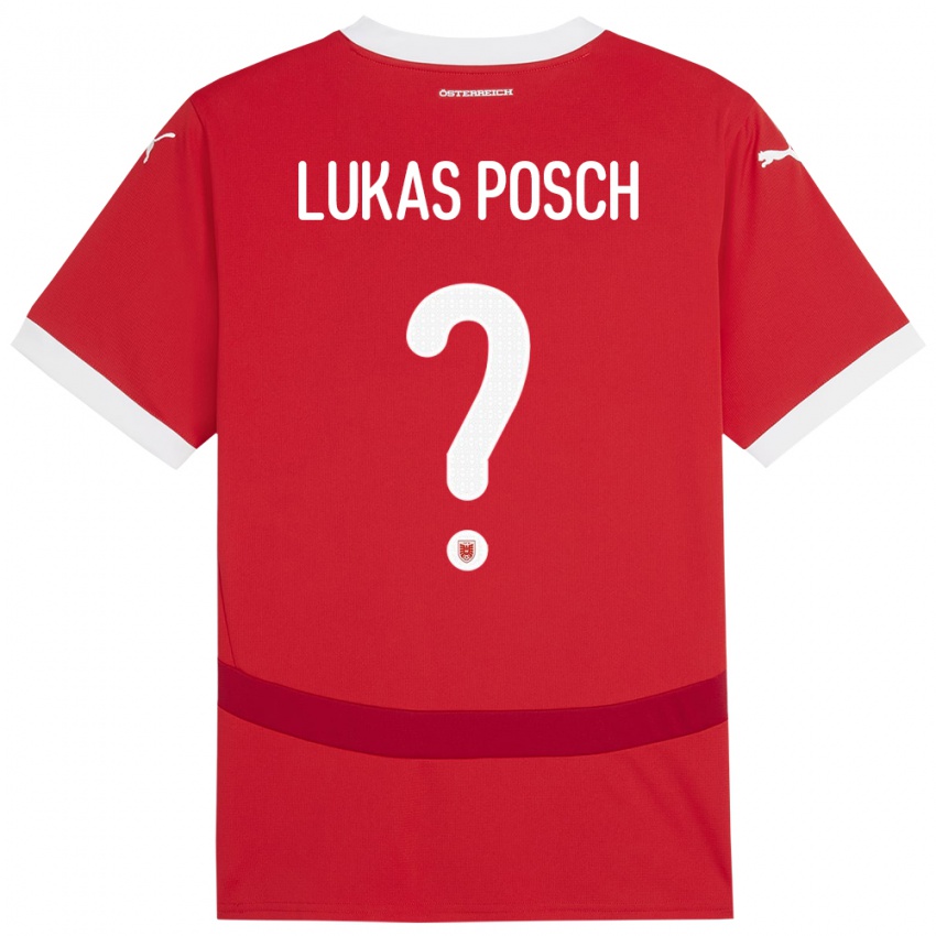 Criança Camisola Áustria Lukas Posch #0 Vermelho Principal 24-26 Camisa