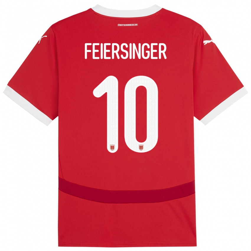 Criança Camisola Áustria Laura Feiersinger #10 Vermelho Principal 24-26 Camisa