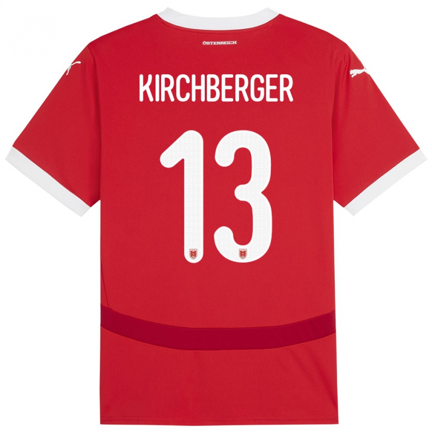 Criança Camisola Áustria Virginia Kirchberger #13 Vermelho Principal 24-26 Camisa