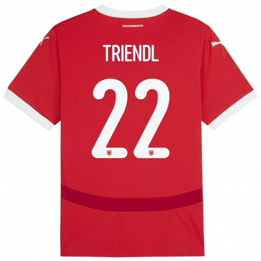 Criança Camisola Áustria Lena Triendl #22 Vermelho Principal 24-26 Camisa