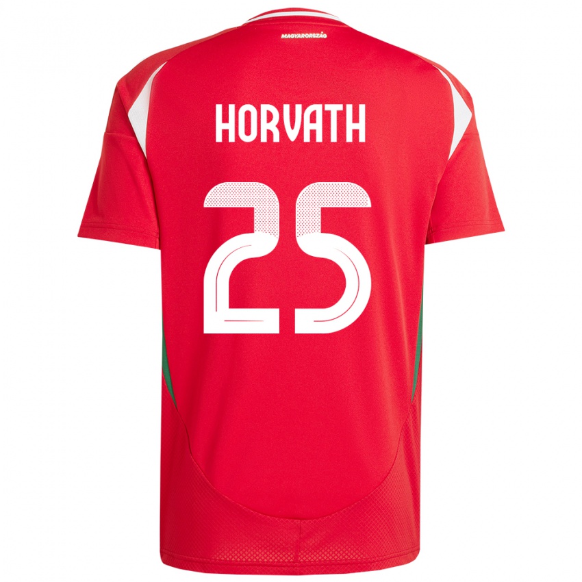 Criança Camisola Hungria Krisztofer Horváth #25 Vermelho Principal 24-26 Camisa