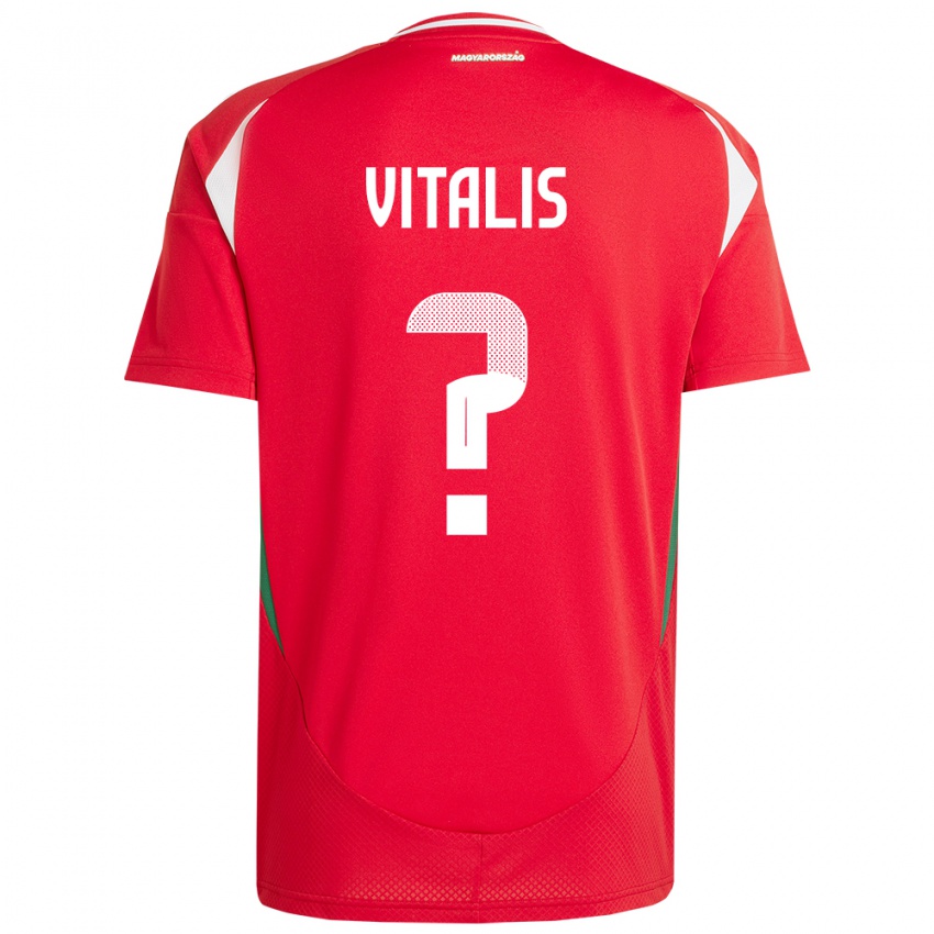 Criança Camisola Hungria Milán Vitális #0 Vermelho Principal 24-26 Camisa