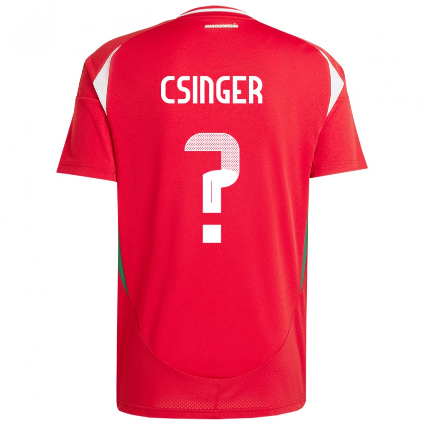 Criança Camisola Hungria Márk Csinger #0 Vermelho Principal 24-26 Camisa