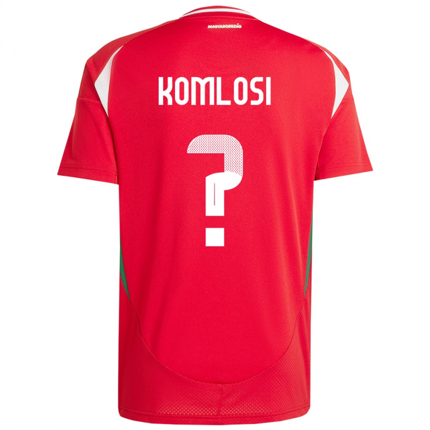 Criança Camisola Hungria Bence Komlósi #0 Vermelho Principal 24-26 Camisa