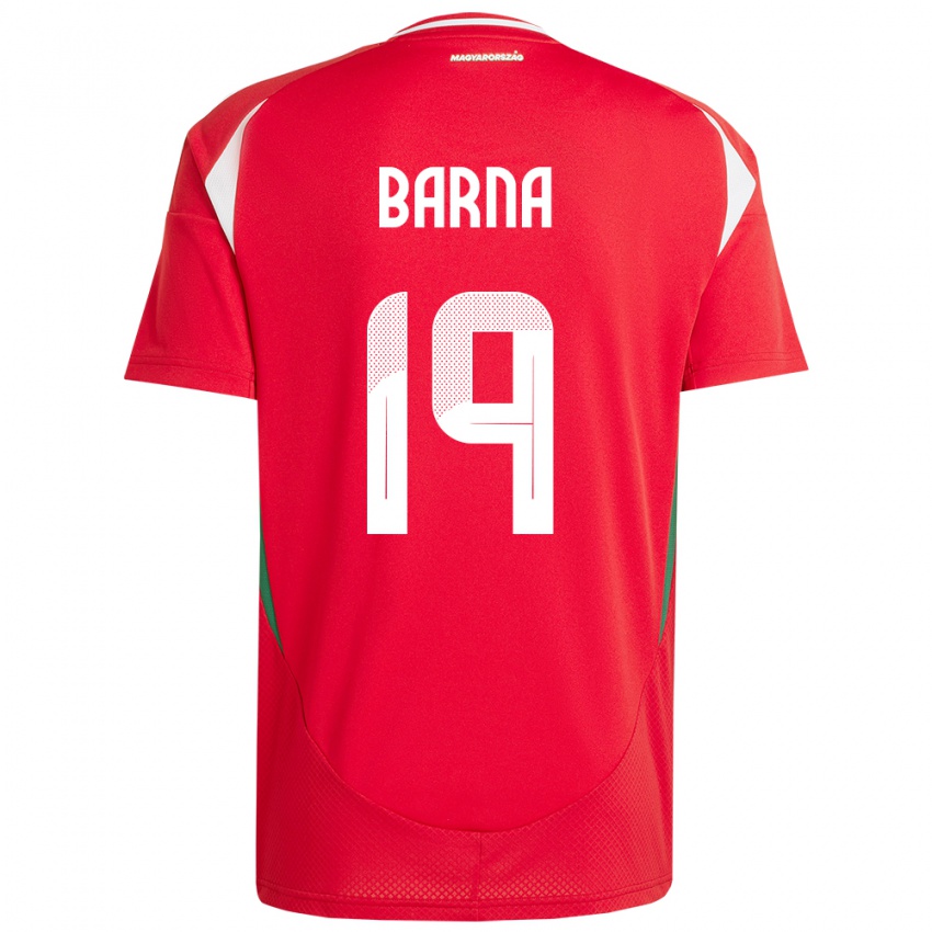 Criança Camisola Hungria Daniel Barna #19 Vermelho Principal 24-26 Camisa