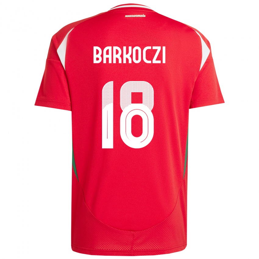 Criança Camisola Hungria Barnabás Barkóczi #18 Vermelho Principal 24-26 Camisa