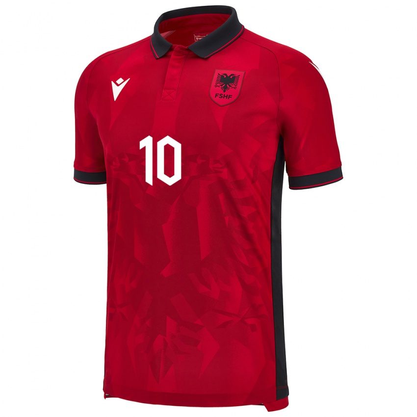 Criança Camisola Albânia Nedim Bajrami #10 Vermelho Principal 24-26 Camisa