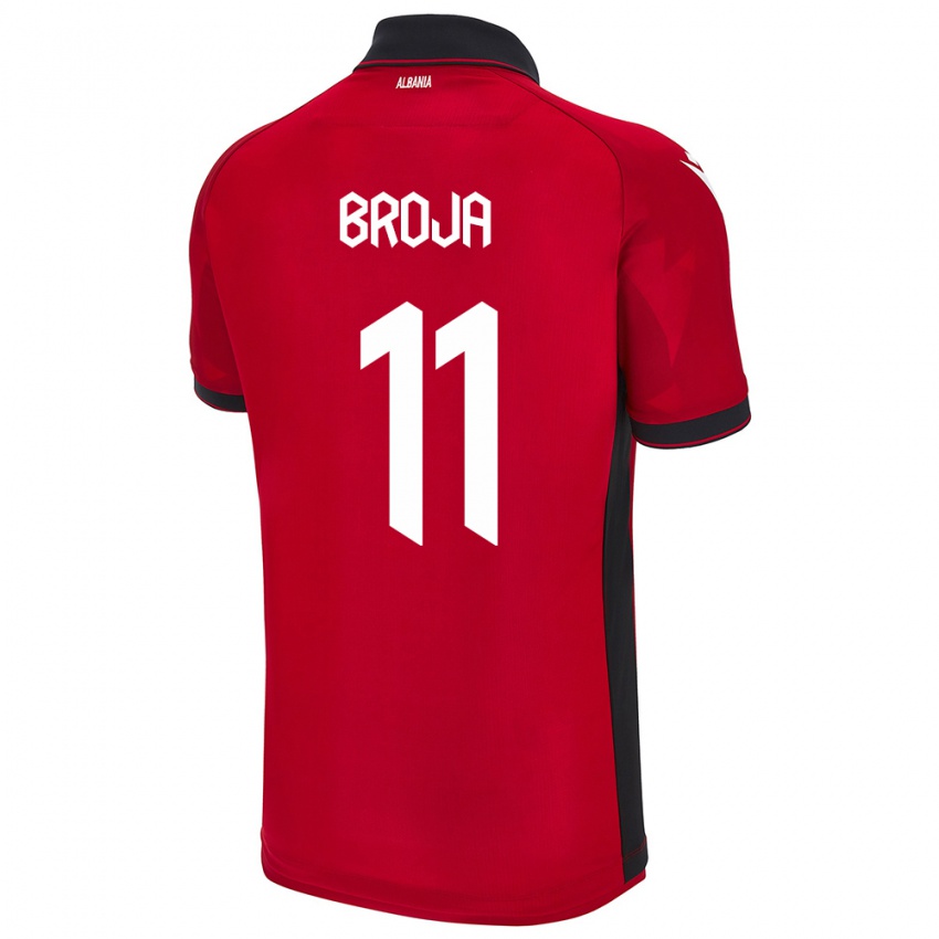 Criança Camisola Albânia Armando Broja #11 Vermelho Principal 24-26 Camisa