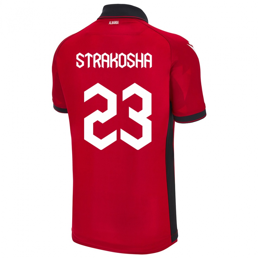 Criança Camisola Albânia Thomas Strakosha #23 Vermelho Principal 24-26 Camisa