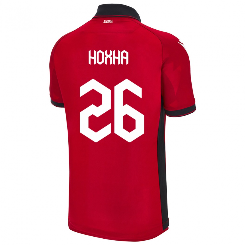 Criança Camisola Albânia Arbër Hoxha #26 Vermelho Principal 24-26 Camisa