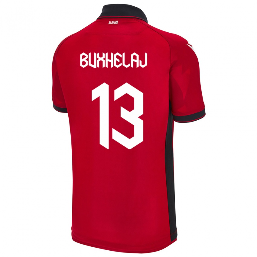 Criança Camisola Albânia Paulo Buxhelaj #13 Vermelho Principal 24-26 Camisa