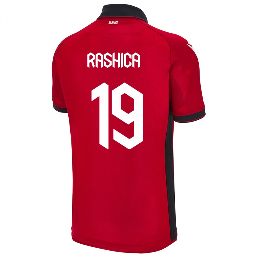 Criança Camisola Albânia Ermir Rashica #19 Vermelho Principal 24-26 Camisa