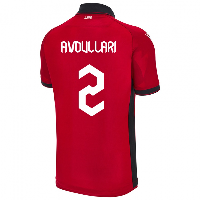 Criança Camisola Albânia Davide Avdullari #2 Vermelho Principal 24-26 Camisa