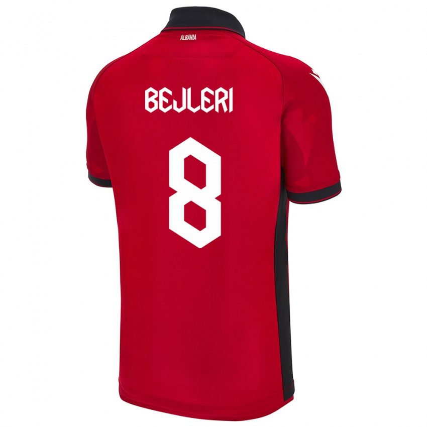 Criança Camisola Albânia Markela Bejleri #8 Vermelho Principal 24-26 Camisa