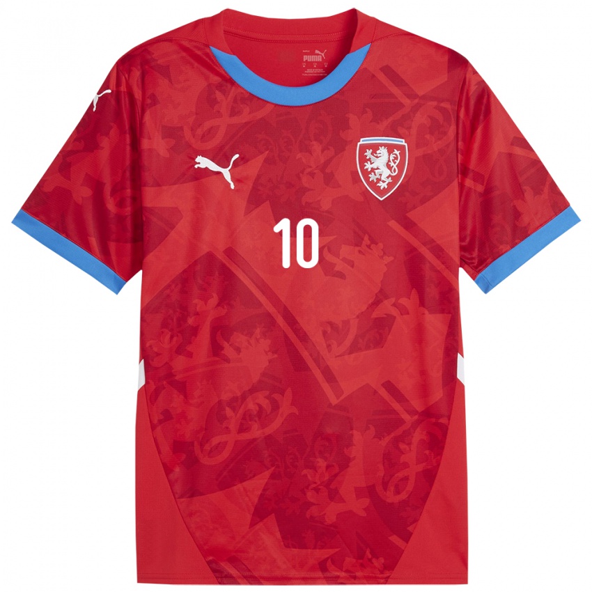 Criança Camisola República Checa Kristýna Růžičková #10 Vermelho Principal 24-26 Camisa