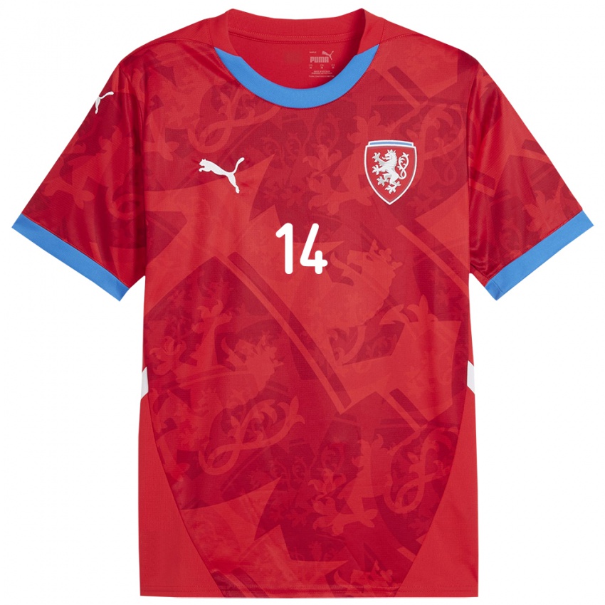 Criança Camisola República Checa Klára Cvrčková #14 Vermelho Principal 24-26 Camisa