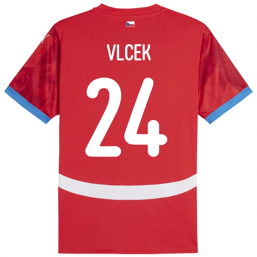 Criança Camisola República Checa Tomas Vlcek #24 Vermelho Principal 24-26 Camisa