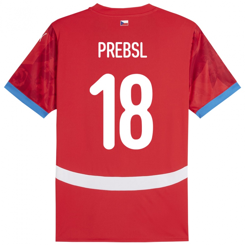 Criança Camisola República Checa Filip Prebsl #18 Vermelho Principal 24-26 Camisa