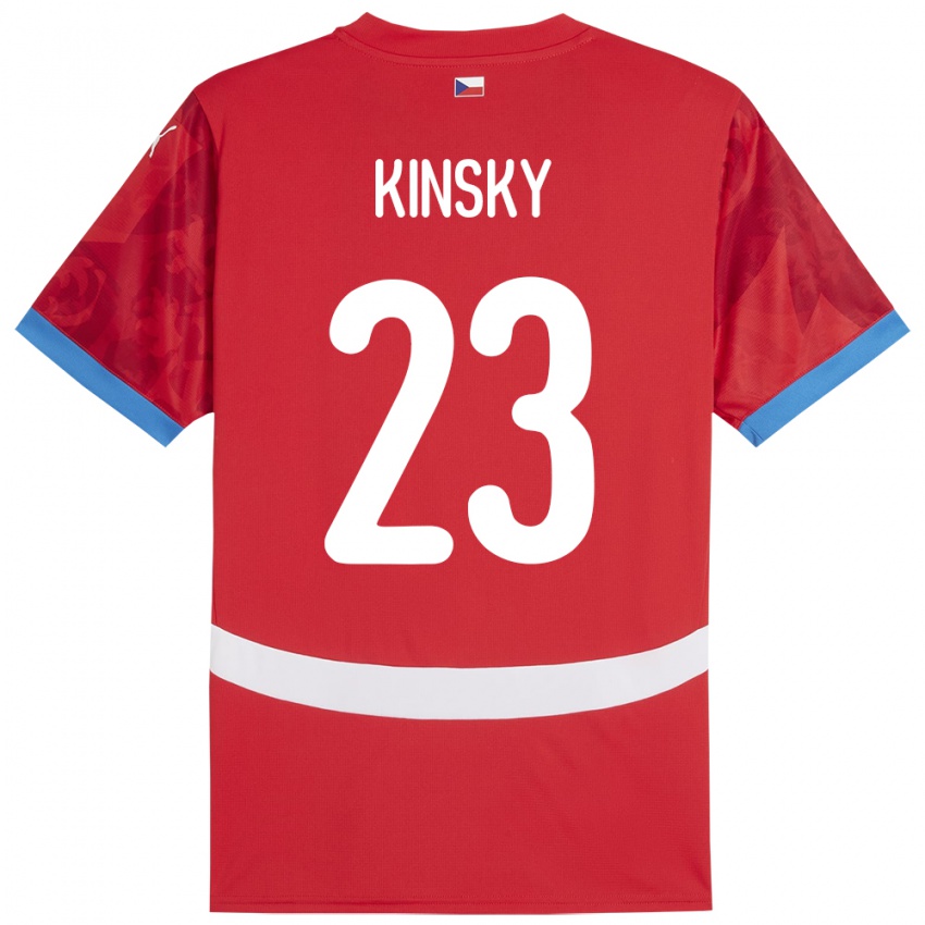 Criança Camisola República Checa Antonin Kinsky #23 Vermelho Principal 24-26 Camisa