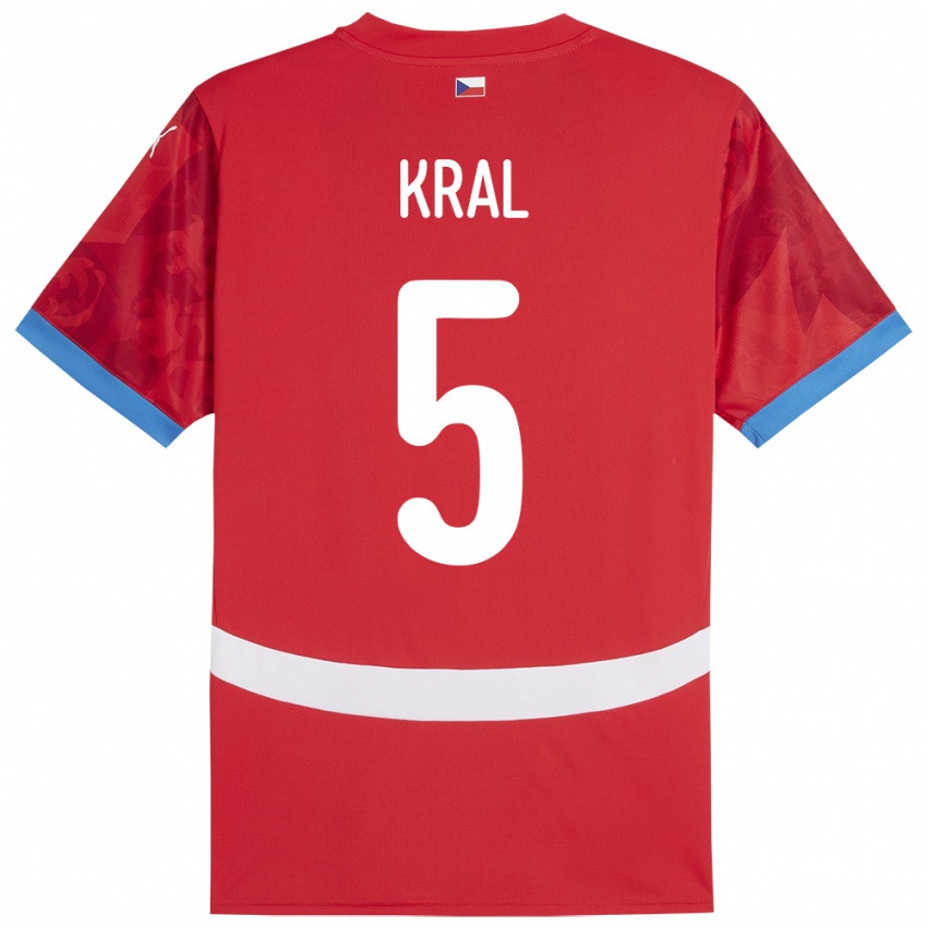 Criança Camisola República Checa Tomas Kral #5 Vermelho Principal 24-26 Camisa