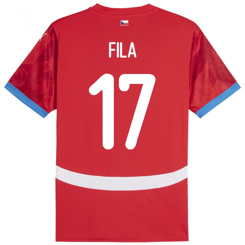 Criança Camisola República Checa Lukas Fila #17 Vermelho Principal 24-26 Camisa