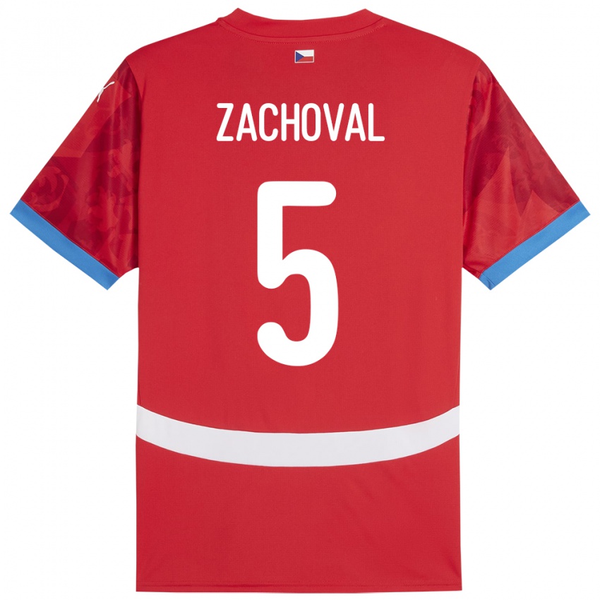 Criança Camisola República Checa Matej Zachoval #5 Vermelho Principal 24-26 Camisa