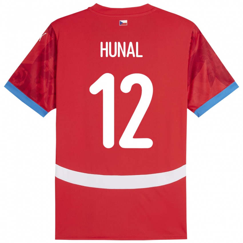 Criança Camisola República Checa Eric Hunal #12 Vermelho Principal 24-26 Camisa