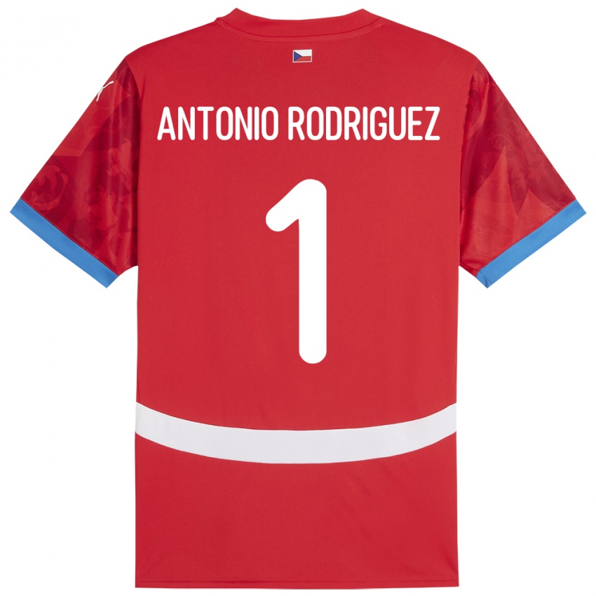 Criança Camisola República Checa Pedro Antonio Rodriguez #1 Vermelho Principal 24-26 Camisa