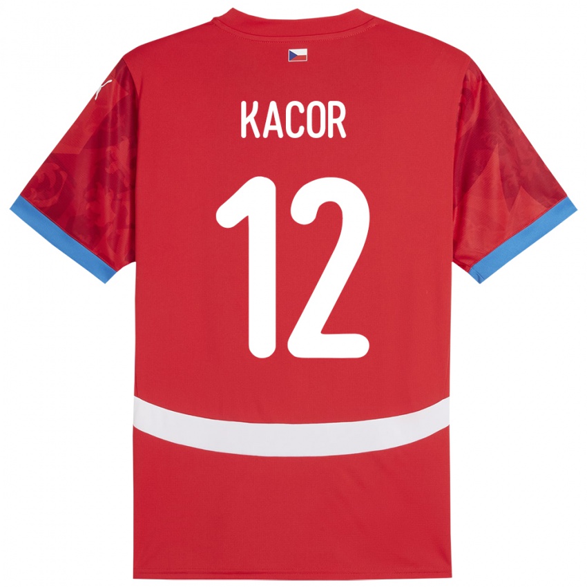 Criança Camisola República Checa Pavel Kacor #12 Vermelho Principal 24-26 Camisa