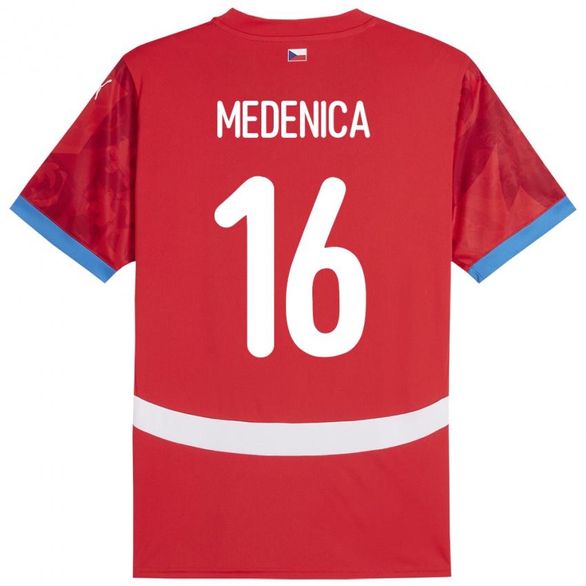 Criança Camisola República Checa Djordjije Medenica #16 Vermelho Principal 24-26 Camisa