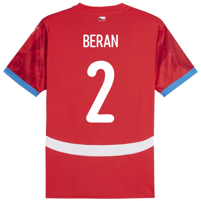 Criança Camisola República Checa Stepan Beran #2 Vermelho Principal 24-26 Camisa