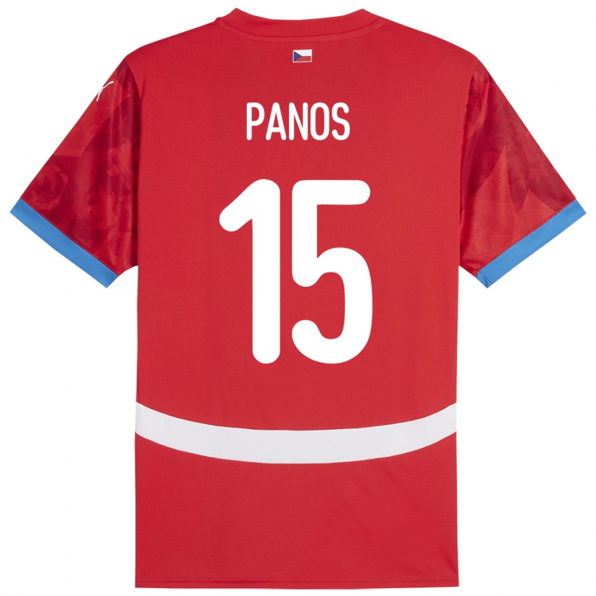 Criança Camisola República Checa Jiri Panos #15 Vermelho Principal 24-26 Camisa