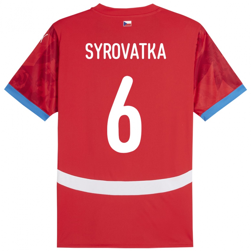 Criança Camisola República Checa Matyas Syrovatka #6 Vermelho Principal 24-26 Camisa