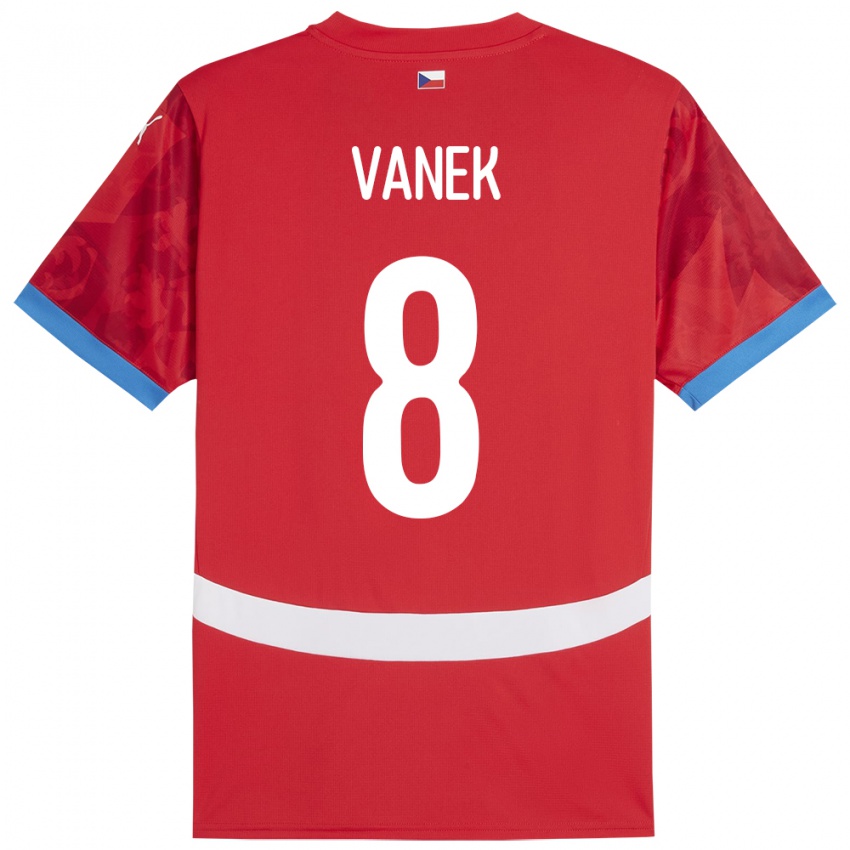 Criança Camisola República Checa Lukas Vanek #8 Vermelho Principal 24-26 Camisa