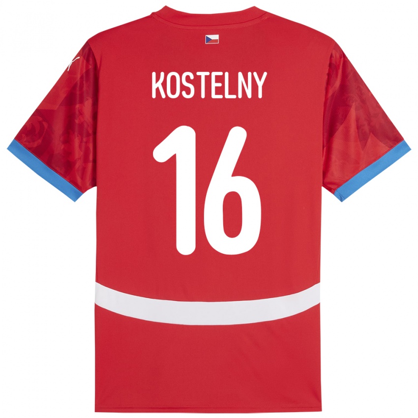 Criança Camisola República Checa Krystof Kostelny #16 Vermelho Principal 24-26 Camisa