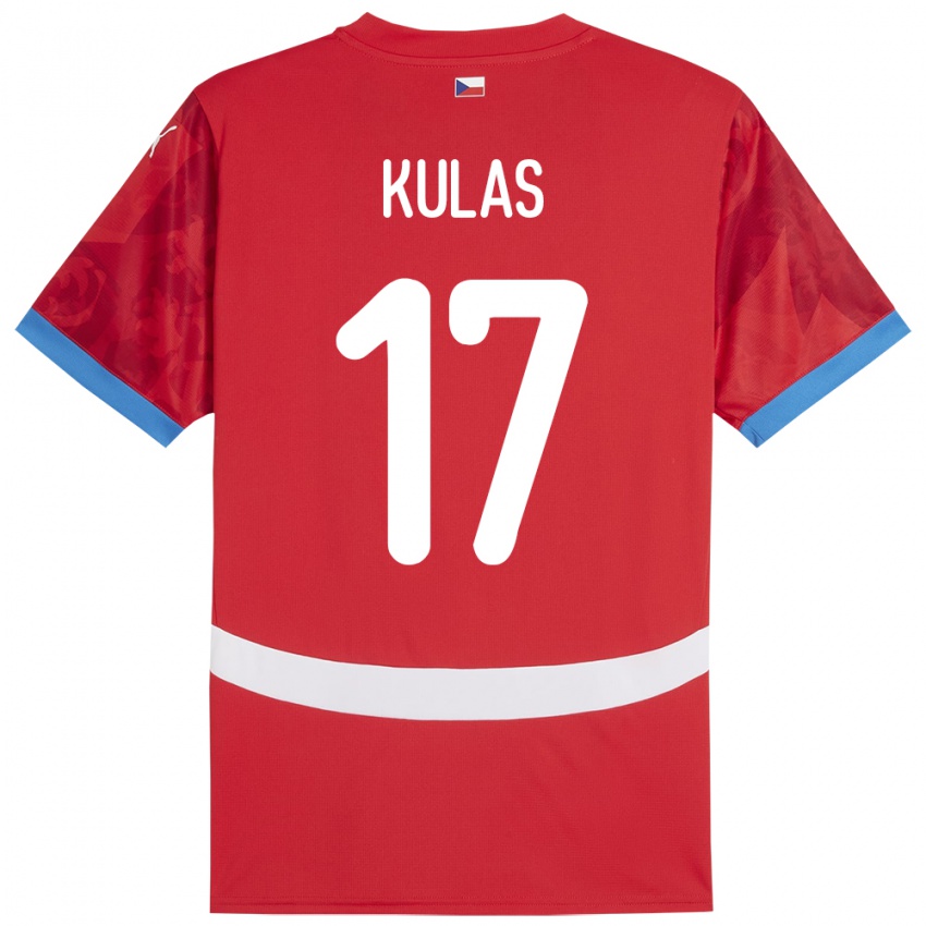 Criança Camisola República Checa Martin Kulas #17 Vermelho Principal 24-26 Camisa