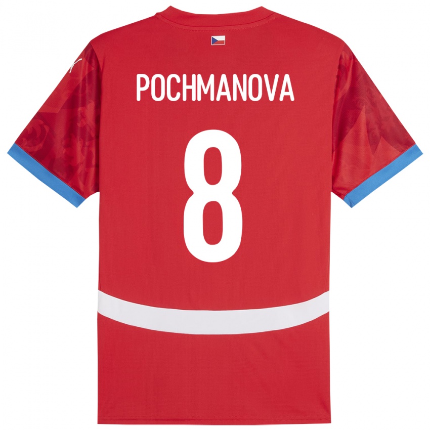 Criança Camisola República Checa Aneta Pochmanová #8 Vermelho Principal 24-26 Camisa