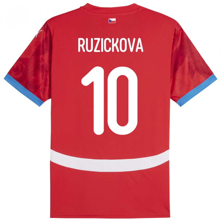 Criança Camisola República Checa Kristýna Růžičková #10 Vermelho Principal 24-26 Camisa