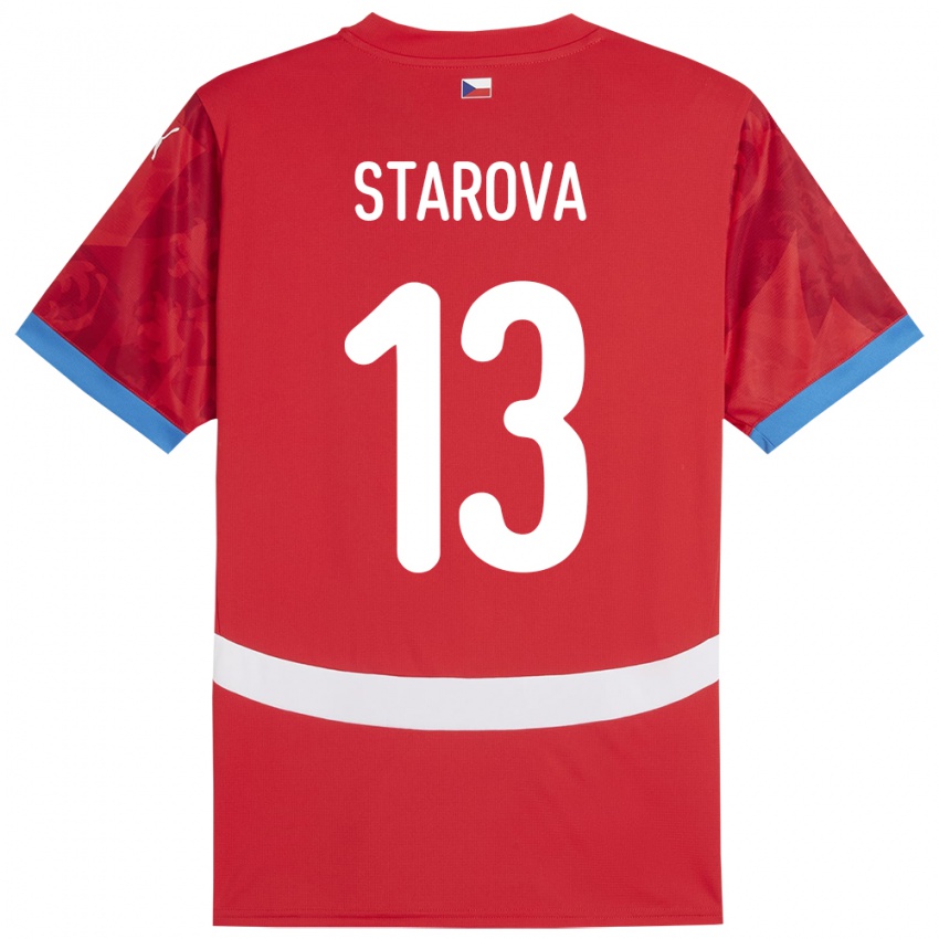 Criança Camisola República Checa Antonie Stárová #13 Vermelho Principal 24-26 Camisa