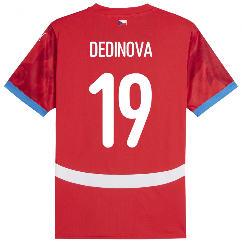 Criança Camisola República Checa Aneta Dědinová #19 Vermelho Principal 24-26 Camisa