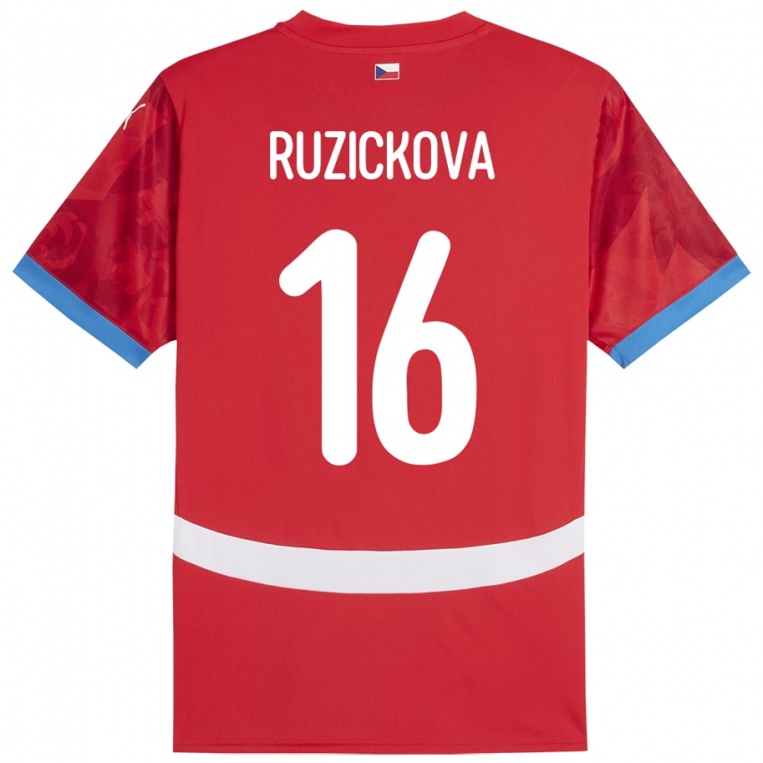 Criança Camisola República Checa Barbora Růžičková #16 Vermelho Principal 24-26 Camisa